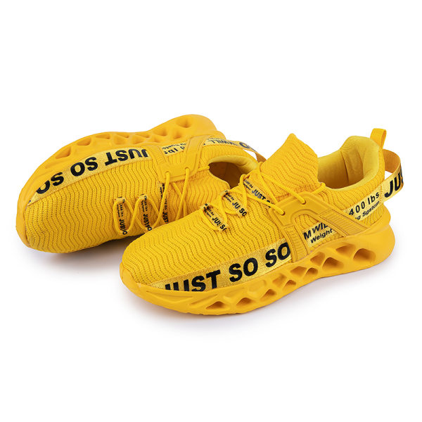 Unisex Athletic Sneakers Sports Løbetræner åndbare sko Yellow,36