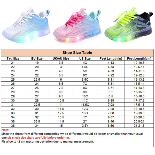 Børne Sneakers Luminous Løbesko Mesh åndbare sneakers Rosa 23