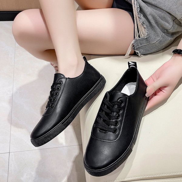 Damkomfort Low Top Casual Shoes Halkfria Mode Sneakers Svart 35