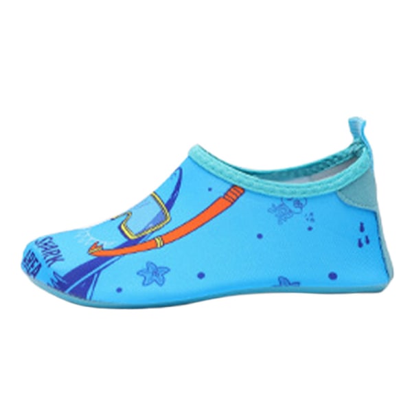 Barn Söt tecknad Slip On Quick Dry Surfing Simma Beach Shoe Bokstavshaj 24-25