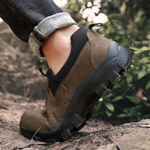 Slip-on Walking Shoes för män Loafers Andas Mesh Casual Shoes Brun US 10