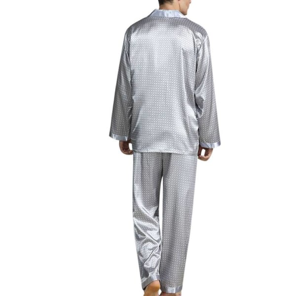 Herr Pyjamas Set T-shirt Lounge Bottoms Byxor Nattkläder kostym Pjs Gray XL