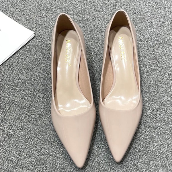 Naisten teräväkärkiset mekkokengät Mid Slender Heels Pumps Häät Pink 41