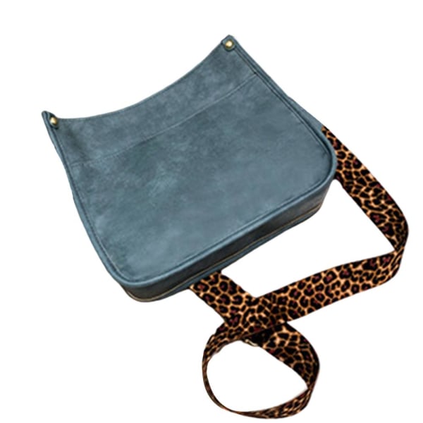 Kvinnor Leopard PU-läder Axelväska Handväska Crossbody-väska Blue