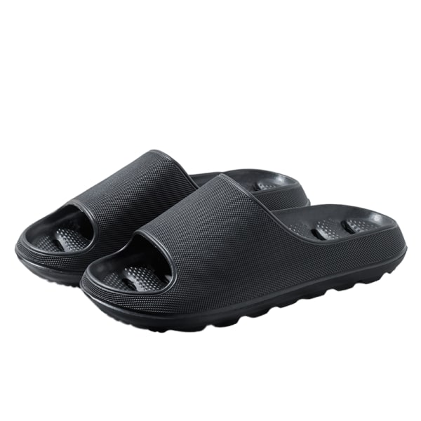 Unisex ensfarvede hjemmesko sommer strandsko åndbar sandal Black,38/39