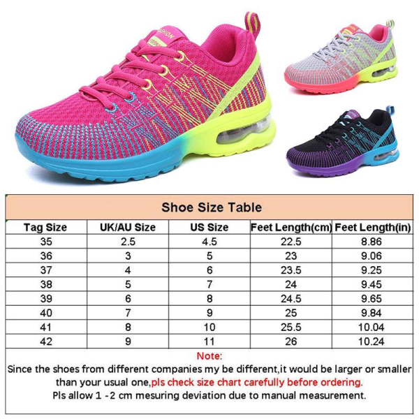 Luftkuddesneakers för damer, löpande sportskor som andas Grey Pink,35