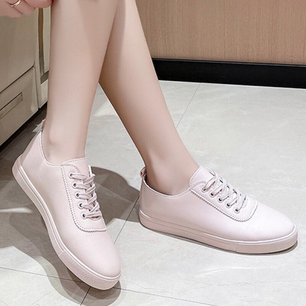 Damkomfort Low Top Casual Shoes Halkfria Mode Sneakers Rosa 35