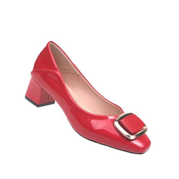 Naisten matalakorkokengät Loafers Neliömäiset kengät Kevyet sandaalit Röd  36 4264 | Röd | Sudd | Fyndiq