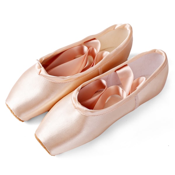 Klassiska balettdansskor för flickor och vuxna med snörning i fyrkantig tå Pink 29
