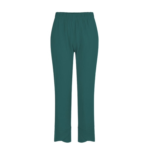 Dame Palazzo Bukser Bukser med brede ben Cropped Summer Beach Army Green M
