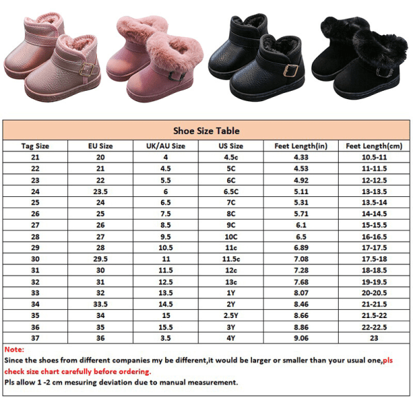 Kid Snow Boot Outdoor Andas rund tå Ankel Bootie Halkfri rosa-1 24