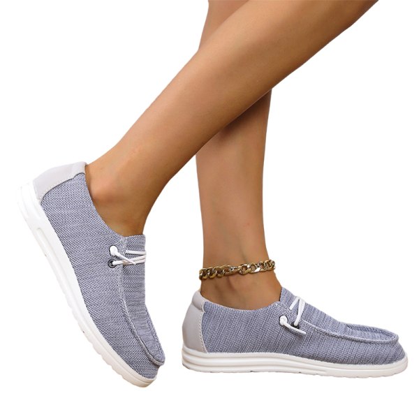 Naisten tasaiset lenkkarit casual kengät Hengittävät yksittäiset kengät Gray 37