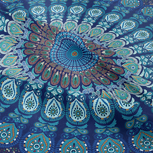 Bohemian Mandala Väggtapet Kasta affischdekaler Heminredning 2# Blue Mandala 73x95cm(28.74x37.4")