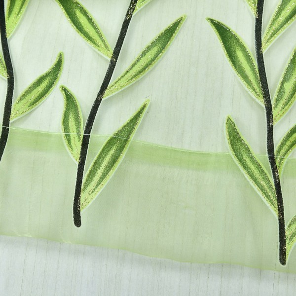 Blomstergardiner Persienner Voile Room Gardin Sheer Panel Tørklæde Green 100X270cm