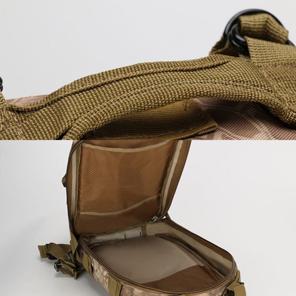 Herr Camouflage Molle Bag Dragkedja High Density Tactical Backpacks Python Khaki One Size
