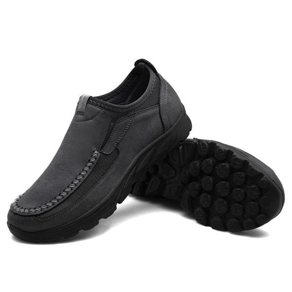 Miesten synteettiset nahkahousut, kävelevät casual kengät grå 40 9556 | grå  | Syntetiskt Läder | Fyndiq