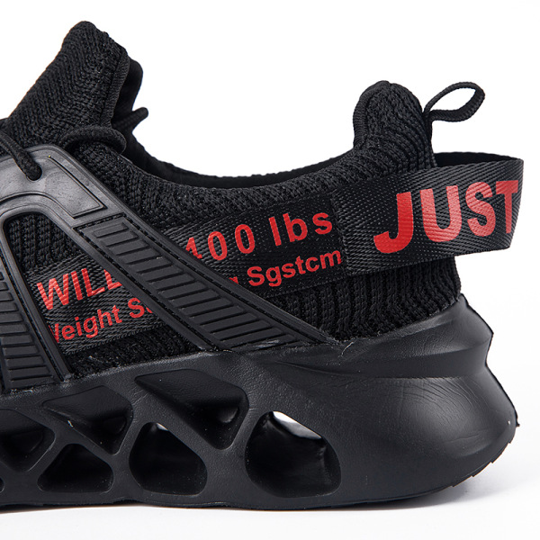 Unisex Athletic Sneakers Sports Løbetræner åndbare sko Black Red,48