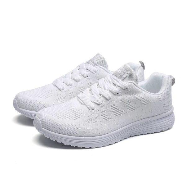 Löparsneakers för damer som andas casual atletiska skor White,37