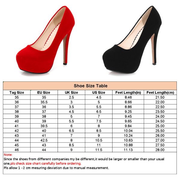 Damemode Slip On stilethæle Letvægts rund tåpumpe Svart (14 cm) 36