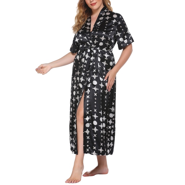 Naisten viitta yöpaita yöpaita kotiin Sleepwear Pyjama black2,4XL