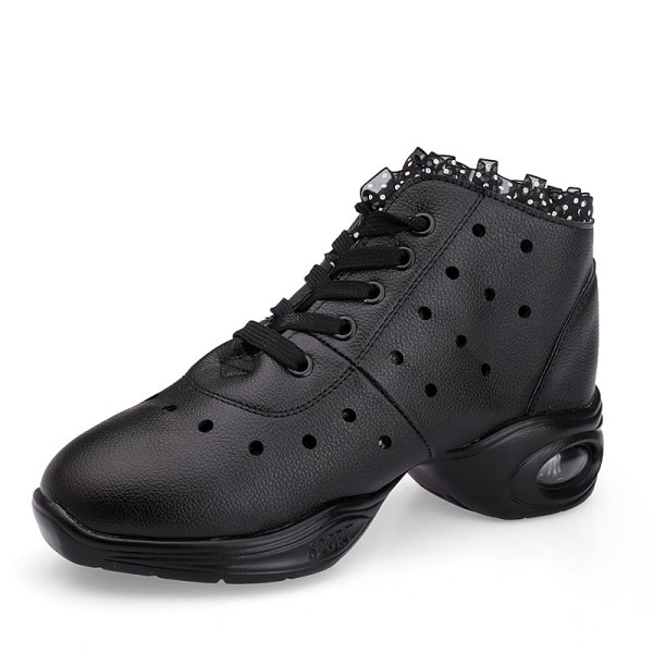 Komfort jazzsko til kvinder atletisk skridsikker sko dansesneaker Svart-1 35