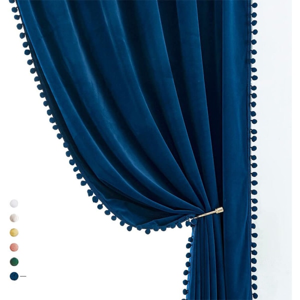 Mørklægningspanel UV-beskyttelsesgardiner Energieffektive gardiner Royal Blue W:59"x H:98"/ 150cm*250cm