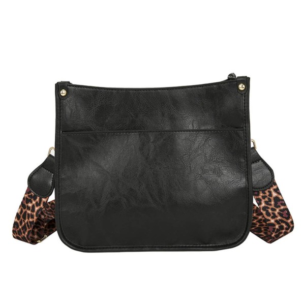Kvinnor Leopard PU-läder Axelväska Handväska Crossbody-väska