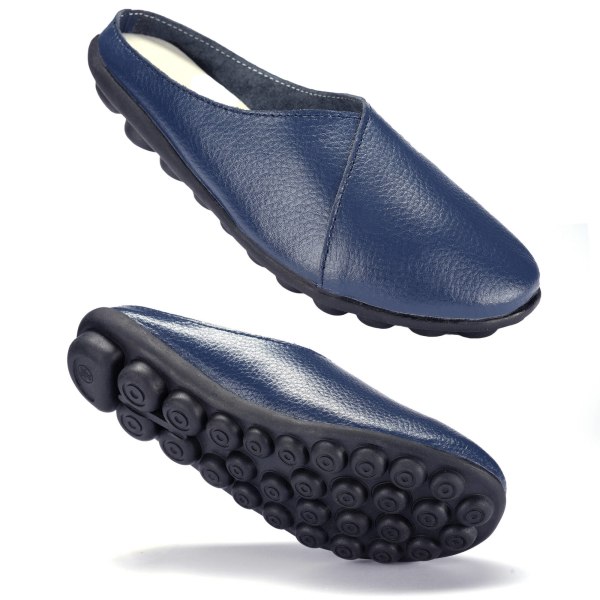 Naisten casual kengät Closed Toe Slip on Flats Slides Street Dark Blue 44
