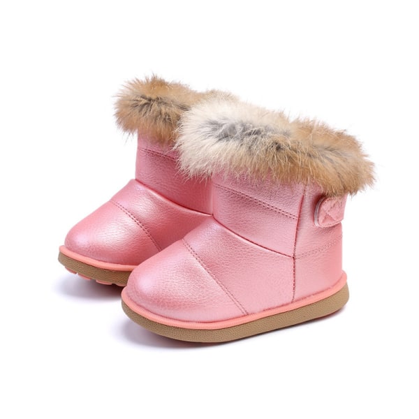 Winter Girls Kids Snow Pehmeä saappaat turkis lämmin nilkka casual Pink 22