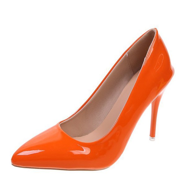 Dame anti-slip spidstå kjole sko Letvægts sexet pumpe Orange 37