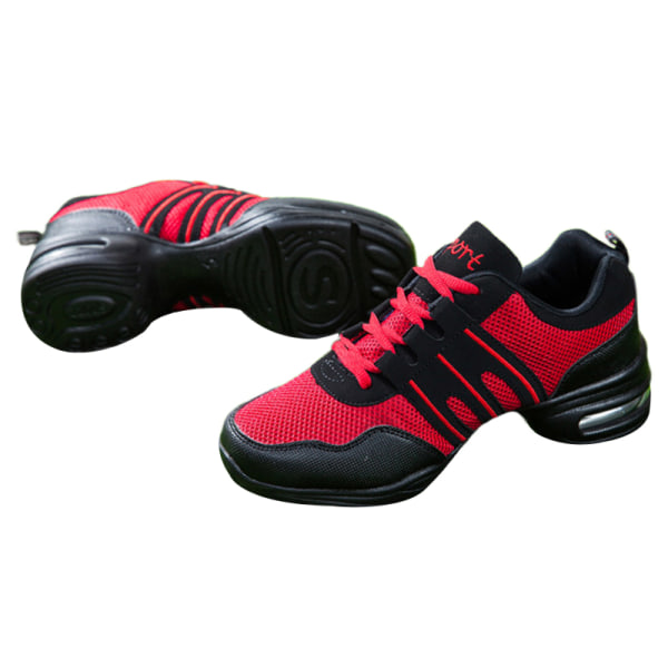 Voksne børn polstrede dansesneakers Walking Dance Sko Black Red Style B 40