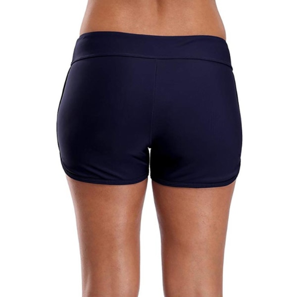 Badbyxor för kvinnor med hög midja Bikinitröja Tankini-shorts Blå S