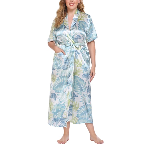 Kvinders morgenkåbe natkjole hjemmetøj Nattøj Pyjamas Light green,XL
