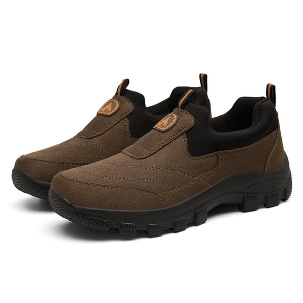 Slip-on Walking Shoes för män Loafers Andas Mesh Casual Shoes Brun US 11