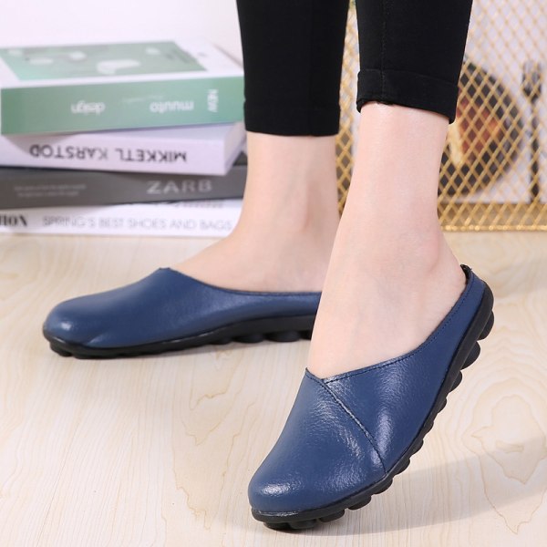 Naisten casual kengät Closed Toe Slip on Flats Slides Street Dark Blue 40
