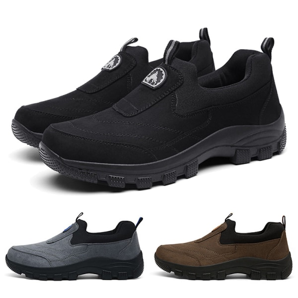 Slip-on Walking Shoes för män Loafers Andas Mesh Casual Shoes Brun US 11