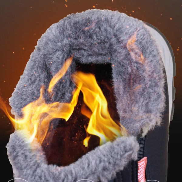 Män Comfort Slip On Casual Shoe Anti-Slip Rund Toe Snow Boots Blå 40
