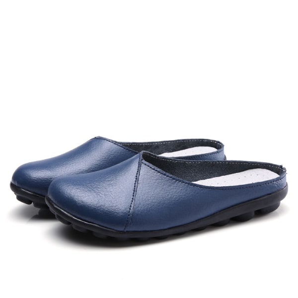 Naisten casual kengät Closed Toe Slip on Flats Slides Street Dark Blue 39