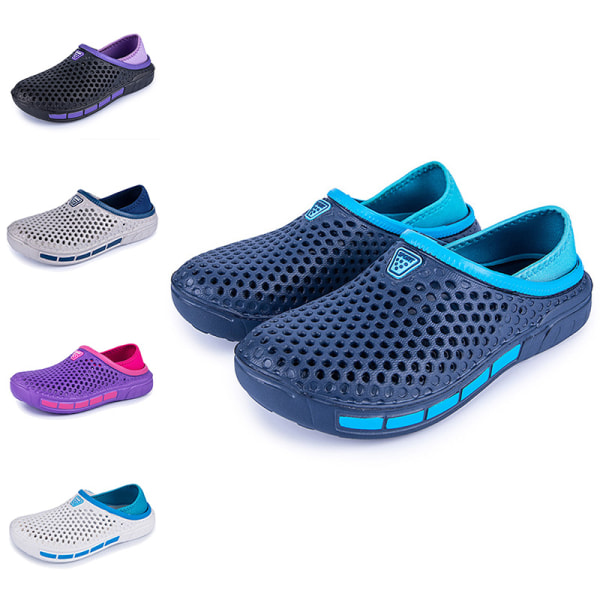 Unisex ihåliga platta skor sommartofflor strandskor Violet 37