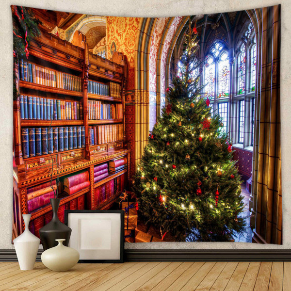 Julgran färgglada psykedeliska vägghängande Trippy gobeläng Christmas Tree#H 28.7x37.4"