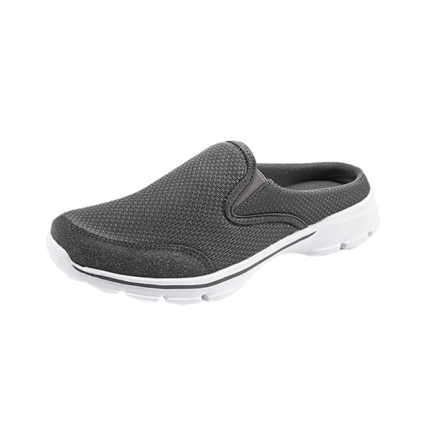 Unisex Flat Shoes Loafers Selkänojattomat kävelylenkit Hengittävät Dark Gray 43 men