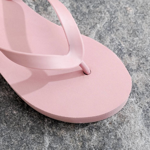 Kvinders flip-flops højhælede sandaler strandtøfler indendørs Simple Pink 35