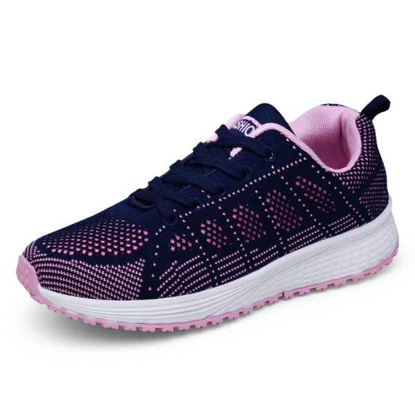 Löparsneakers för damer som andas casual atletiska skor Navy Blue,39