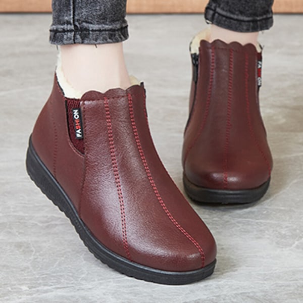 Dam Bootie Plyschfodrade Vintervarma Skor Casual Comfort Skor claret 37