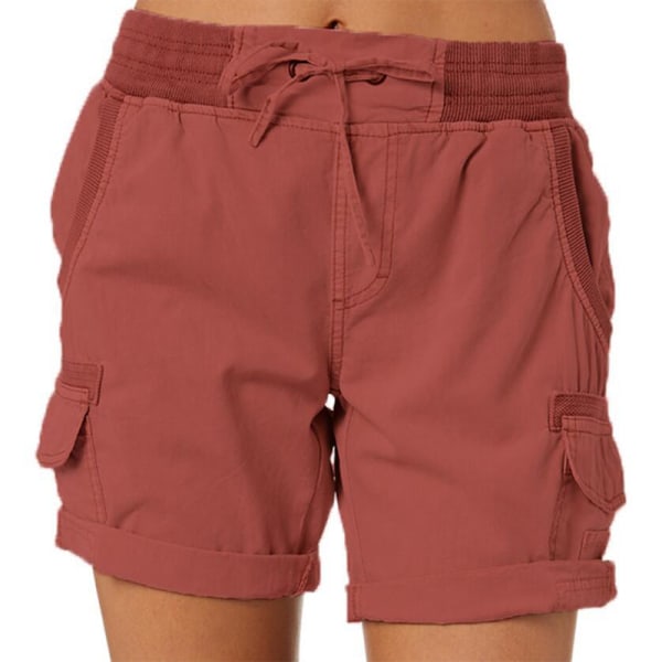 Kvinder Casual Cargo Shorts Sommer Casual Cargo Shorts Brick Red L