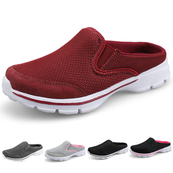 Unisex Flat Shoes Loafers Selkänojattomat kävelylenkit Hengittävät Black 48 men