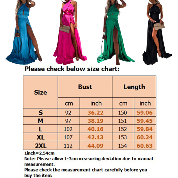 Kvinnor ärmlös långklänning Halter Maxiklänningar Black 2XL