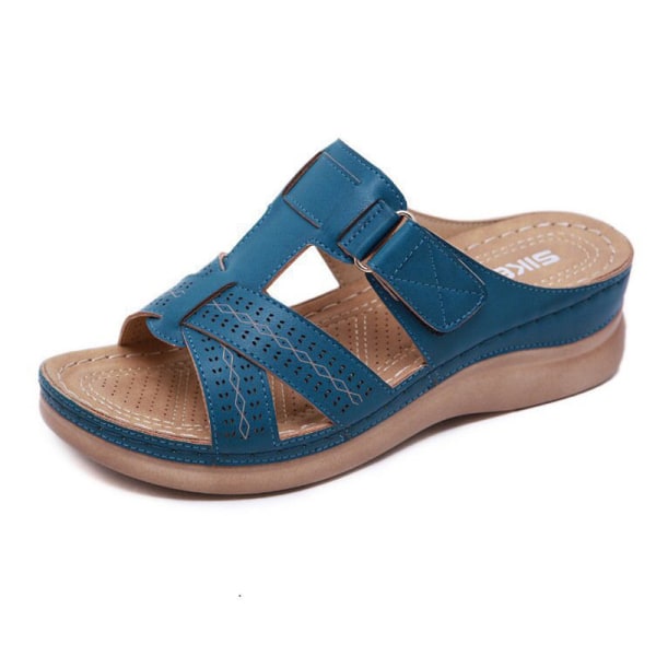 Damsandaler sommarrutschbanor Casual Justerbara skosnören Blue 44