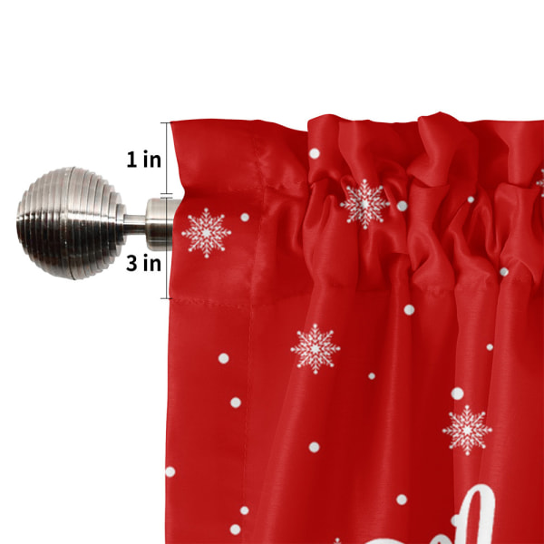 1/2 kpl Tree Printed Plaid Rod Pocket Koristeellinen Xmas Lyhyt paneeli Style-F 2pc W:27.5''x H:36''