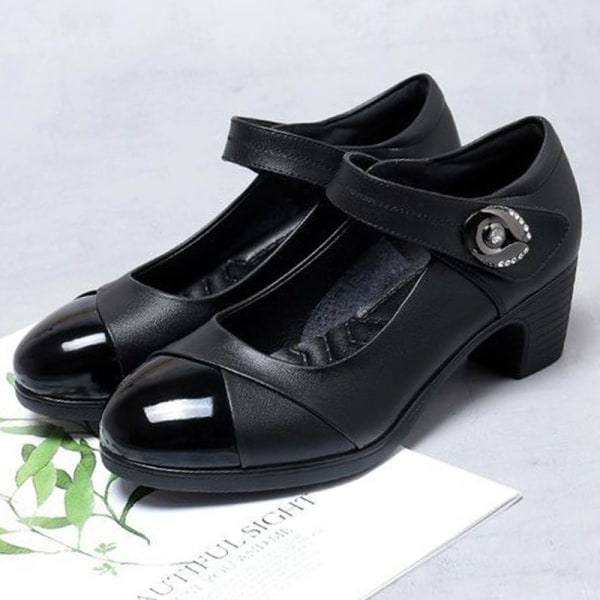 Dame Latin Mary Jane Dance Pumps Mother Shoes Soft Sole Ball Black 36